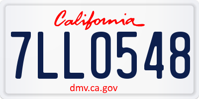 CA license plate 7LLO548