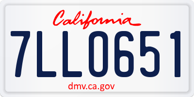 CA license plate 7LLO651