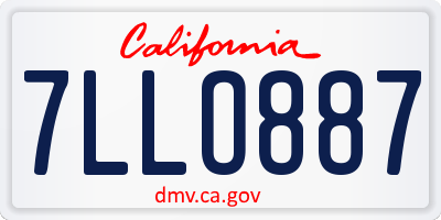 CA license plate 7LLO887
