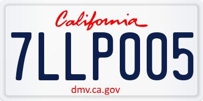 CA license plate 7LLP005