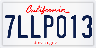 CA license plate 7LLP013