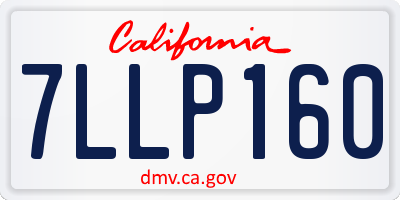 CA license plate 7LLP160