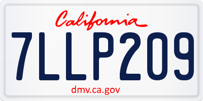 CA license plate 7LLP209