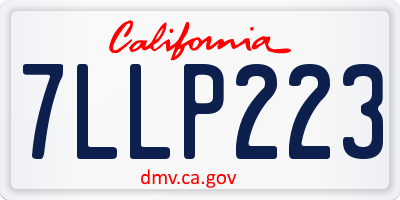CA license plate 7LLP223