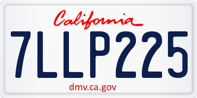 CA license plate 7LLP225