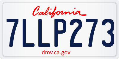 CA license plate 7LLP273