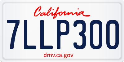 CA license plate 7LLP300