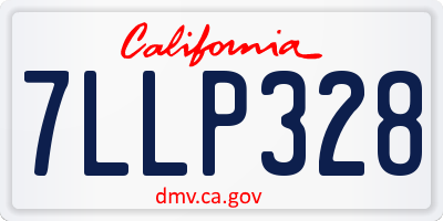 CA license plate 7LLP328