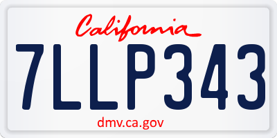 CA license plate 7LLP343