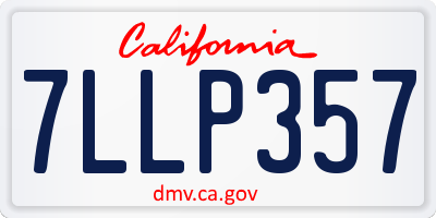 CA license plate 7LLP357