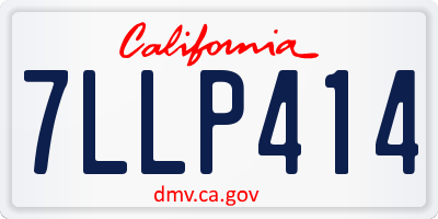 CA license plate 7LLP414