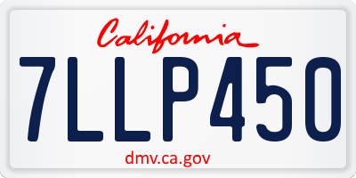 CA license plate 7LLP450