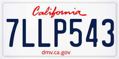 CA license plate 7LLP543