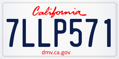 CA license plate 7LLP571