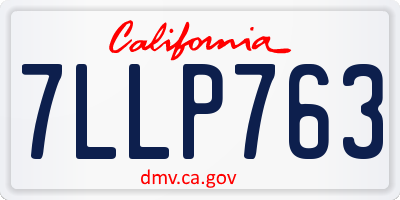 CA license plate 7LLP763