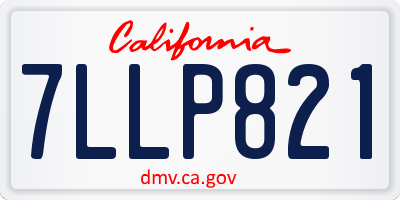 CA license plate 7LLP821