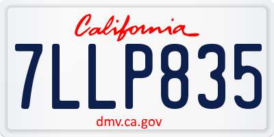 CA license plate 7LLP835