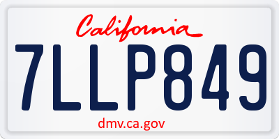 CA license plate 7LLP849