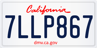 CA license plate 7LLP867