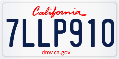 CA license plate 7LLP910