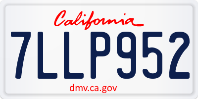 CA license plate 7LLP952