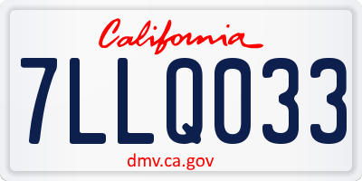 CA license plate 7LLQ033