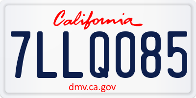 CA license plate 7LLQ085