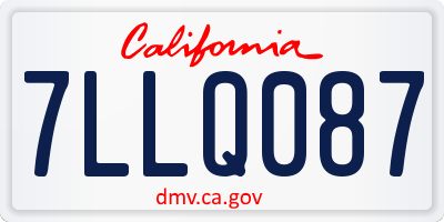 CA license plate 7LLQ087