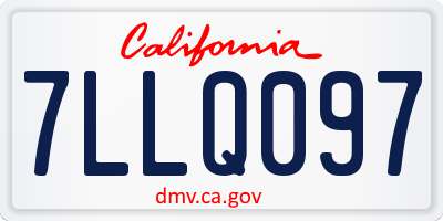 CA license plate 7LLQ097