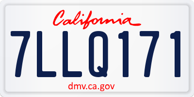 CA license plate 7LLQ171