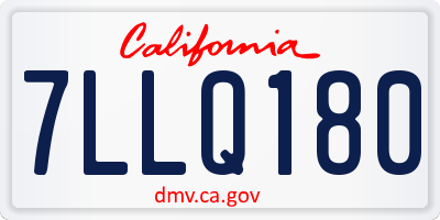 CA license plate 7LLQ180