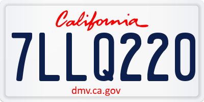 CA license plate 7LLQ220