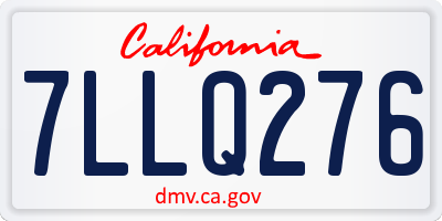 CA license plate 7LLQ276