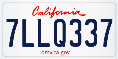 CA license plate 7LLQ337