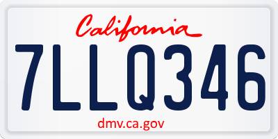 CA license plate 7LLQ346