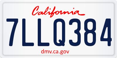 CA license plate 7LLQ384