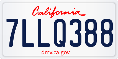 CA license plate 7LLQ388