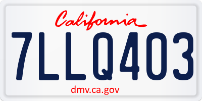 CA license plate 7LLQ403