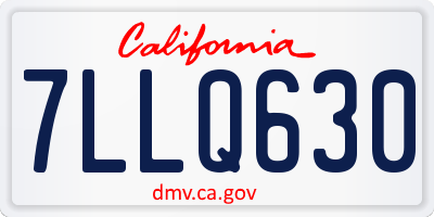 CA license plate 7LLQ630