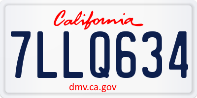 CA license plate 7LLQ634