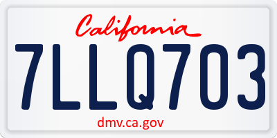 CA license plate 7LLQ703