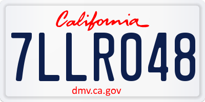 CA license plate 7LLR048