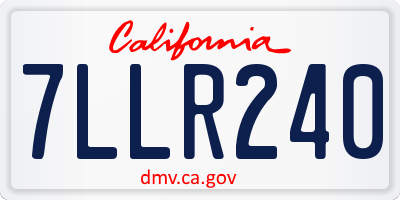 CA license plate 7LLR240