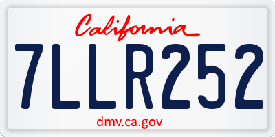 CA license plate 7LLR252