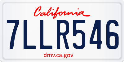 CA license plate 7LLR546