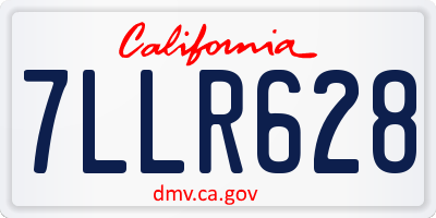CA license plate 7LLR628