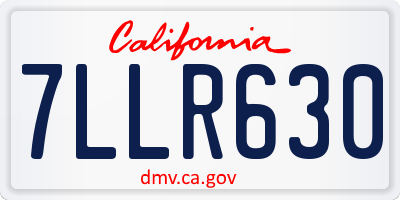 CA license plate 7LLR630