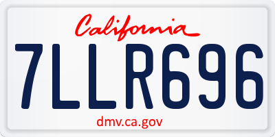 CA license plate 7LLR696