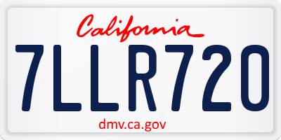 CA license plate 7LLR720
