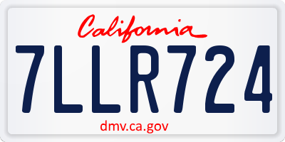 CA license plate 7LLR724